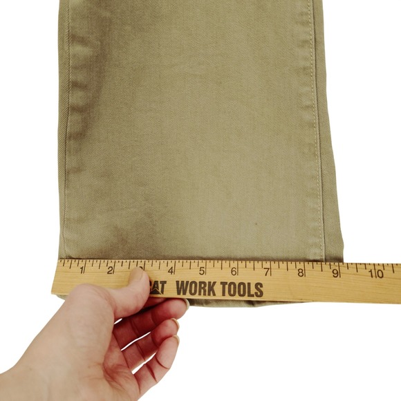 Pilcro Bootcut Jeans 25 Women Green Khaki High Rise Skinny Patch Pocket Flare - Picture 8 of 12